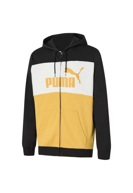 Мъжки суитшърт  ess+ colorblock full-zip hoodie tr - 676818-51 - Черен - Черен