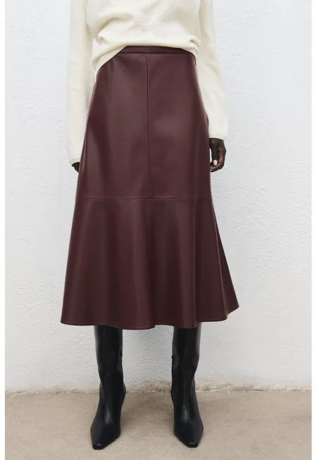 Миди пола от еко кожа