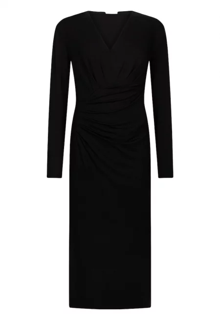 Миди рокля с шпиц - Черен