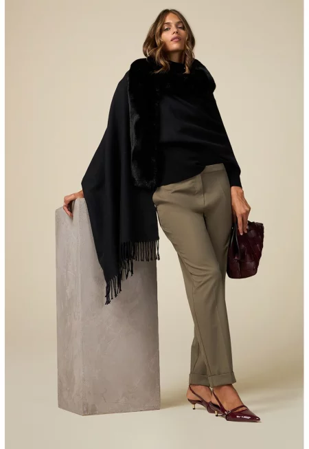 Панталон с ръб - Каки