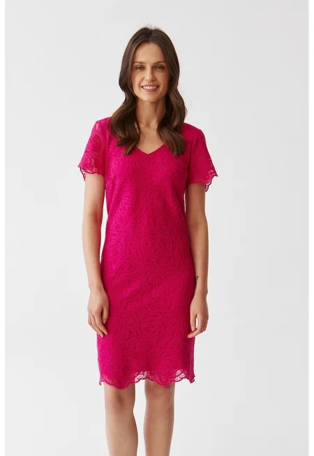 Права рокля Sono с шпиц - Фуксия