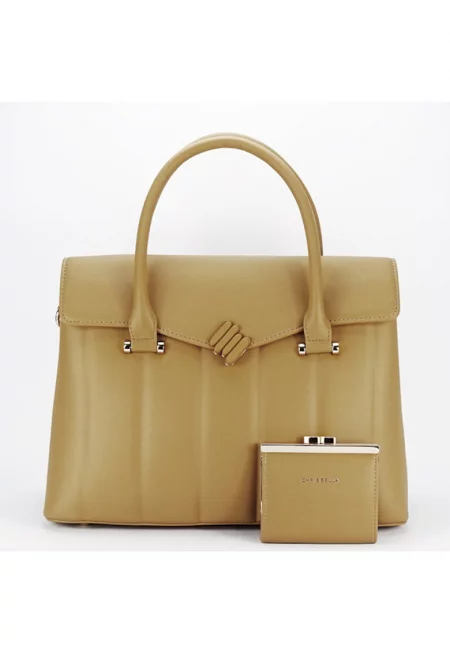 Премиум голяма чанта с портфейл CB2317-4 M6 - Светлокафяв - 24x34x15