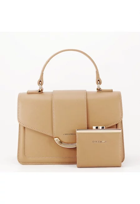 Премиум камилска чанта с портфейл CB2401-2 14785