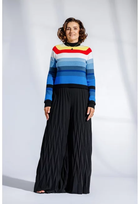 Раиран вълнен пуловер Euphoria - Червен/Бял/Син