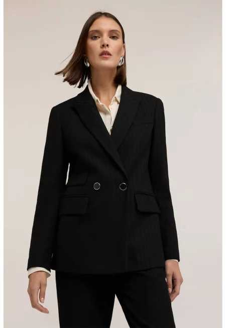 Раирано сако от лурекс - Черен