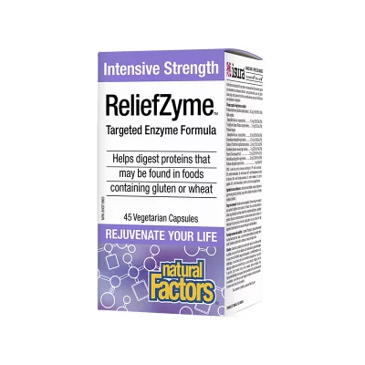При непоносимост към глутен и млечни протеини - ReliefZyme™ - Храносмилателни ензими, 45 капсули
