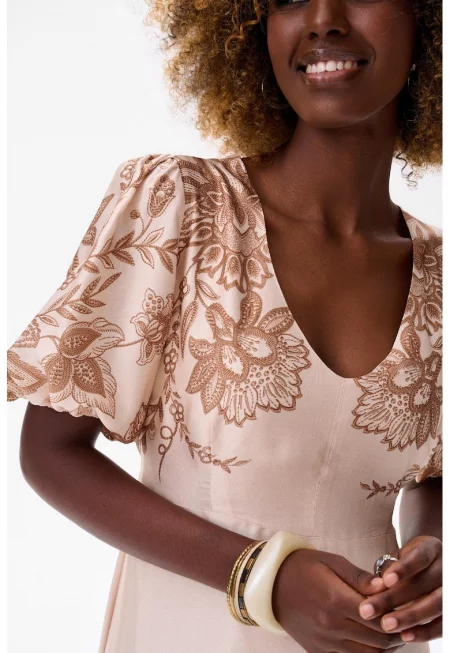 Рокля с флорален принт и колан