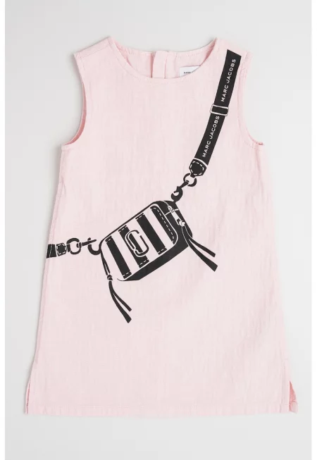 Рокля с принт - Черен/Пастелнорозов