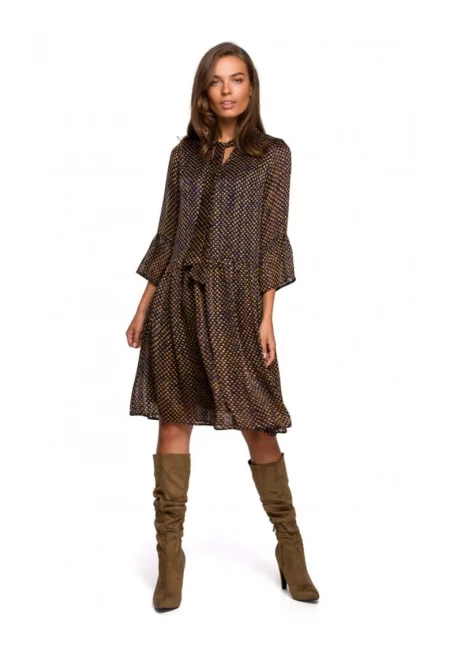 Рокля с принт Style - Полиестер - Кафява