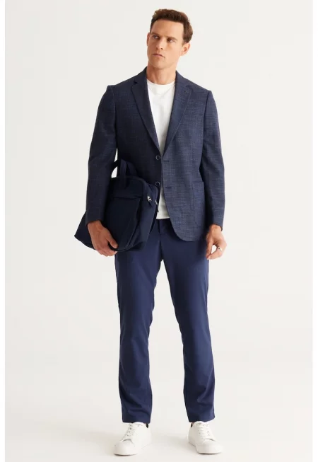 Сако с раздвоен ревер - Тъмносин