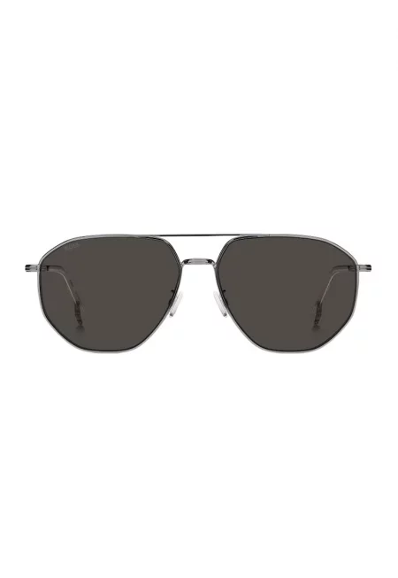 Слънчеви очила Aviator с плътни стъкла - Сребрист