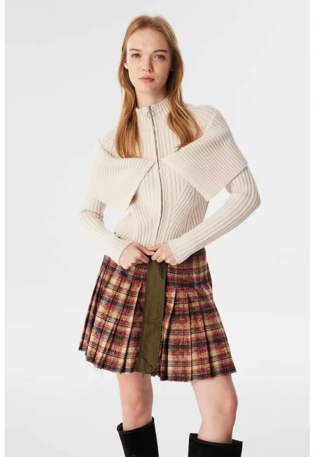 Слим жилетка със застъпване - Слонова кост