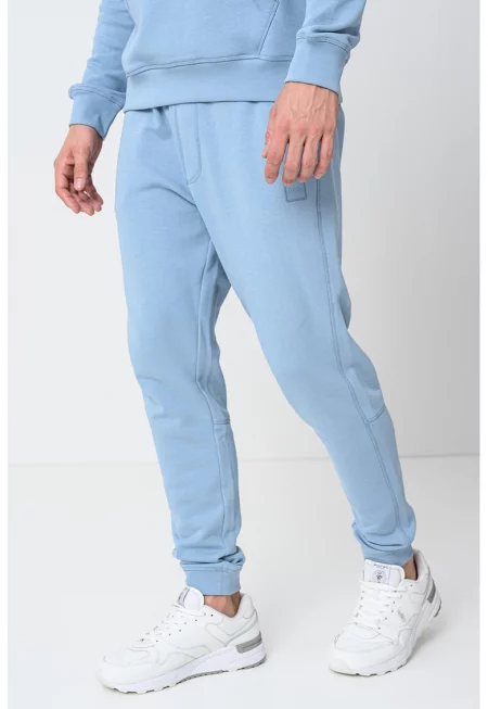 Спортен панталон с джобове встрани - Небесносин