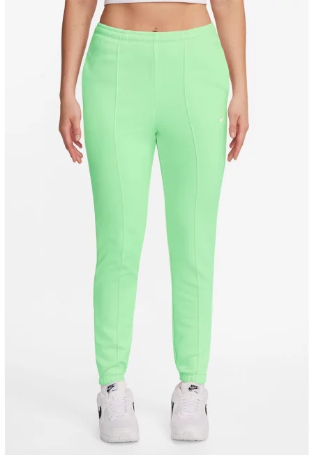 Спортен панталон с памук и странични джобове - Светлозелен