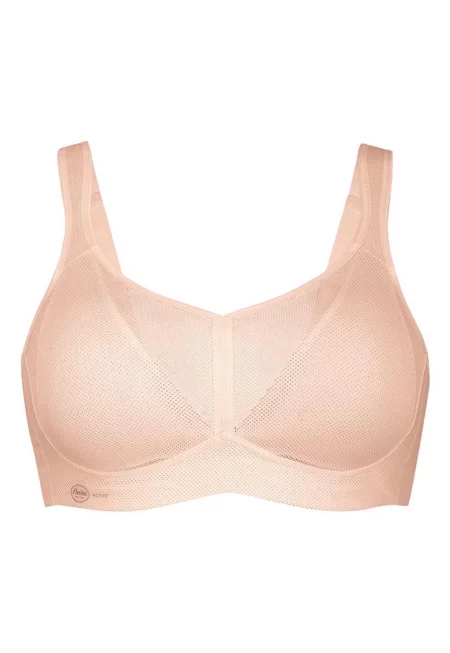 Спортен сутиен с дишаща материя - Бежов