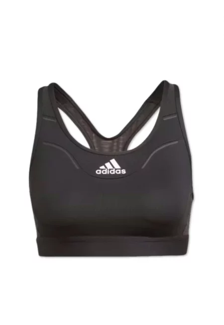 Спортен сутиен  смесен материал - Черен