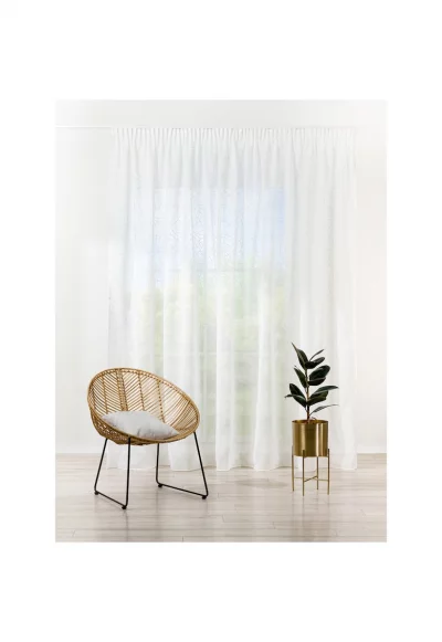 Стъклена завеса -  Interior - с многофункционална подплата - носна кърпичка - 400x260 см - сребристо
