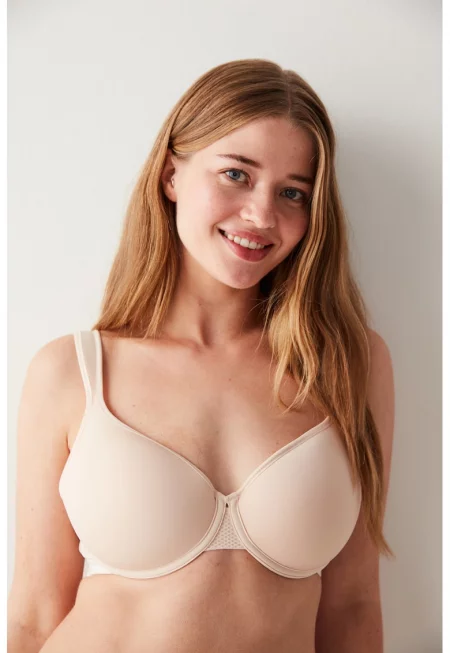 Сутиен с широки презрамки - Светло бежово