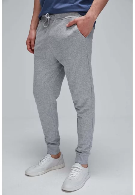 Свободен спортен панталон - Светлосив меланж