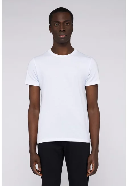 Тениска с овално деколте - Бял