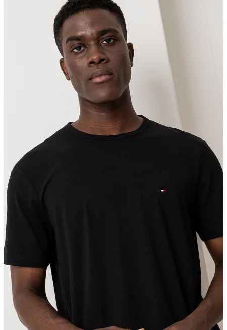 Тениска с памук с овално деколте