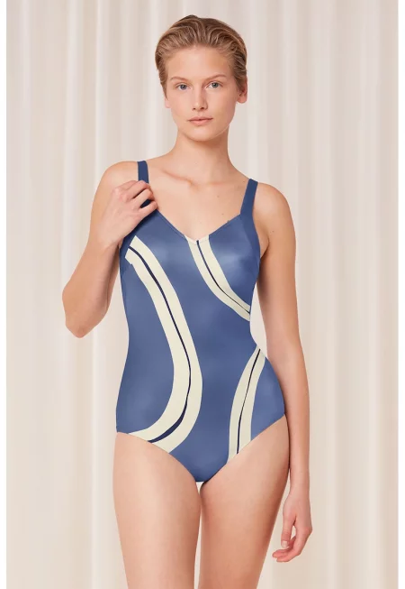 Цял бански Summer Allure - Син/Крем