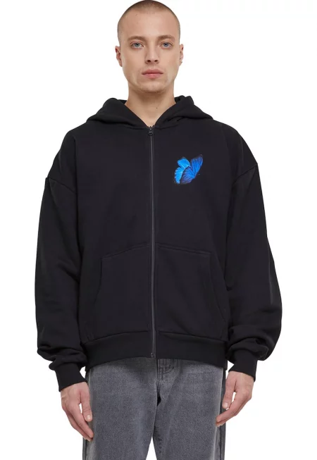 Унисекс худи с принт - Черен/Син