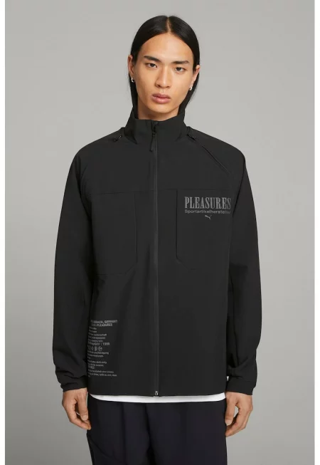 Яке Pleasures със свободна кройка и отделящи се ръкави - Черен