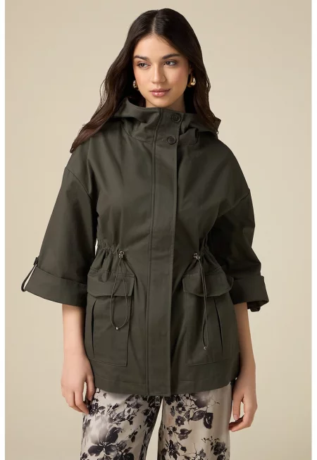 Яке с 3/4 ръкави и качулка