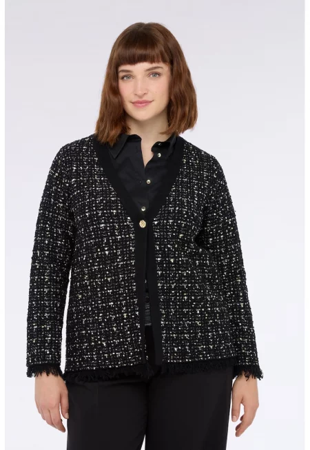 Жилетка с памук с бляскави нишки