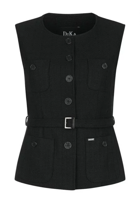 Жилетка с прикрепени джобове и колан