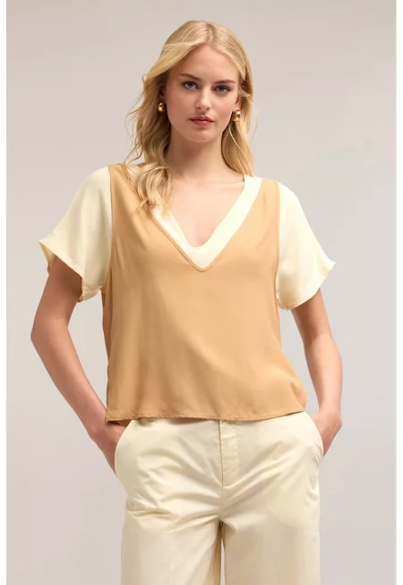 Блуза с шпиц - Карамел