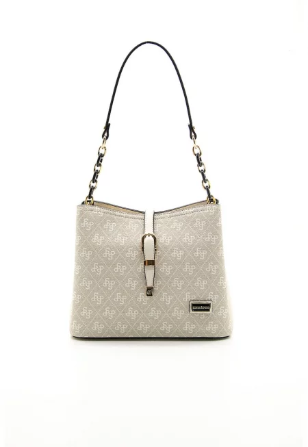 Чанта crossbody с шарка - Бежов