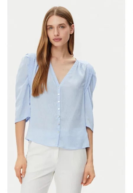 Дамска блуза -  305252838 - Полиестер - Син - Син