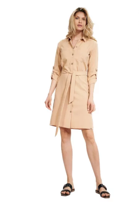 Дамска мини рокля -  Aramour - бежова