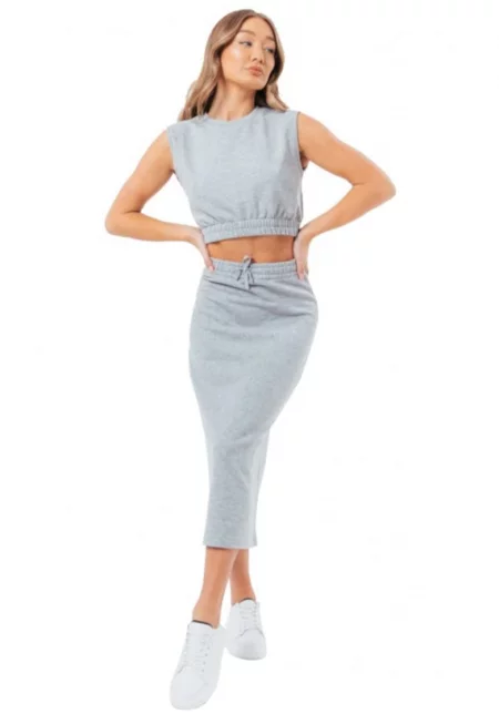 Дамски костюм -  Памук\Полиестер - Сив - Сив