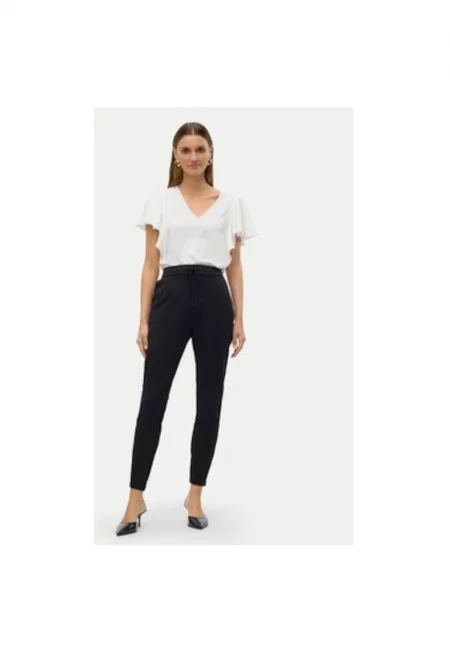 Дамски панталон -  304470592 - Вискоза/Найлон - Черен