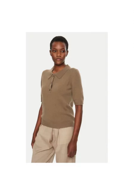 Дамски пуловер -  304944284 - вълна/кашмир - кафяв - Кафяв