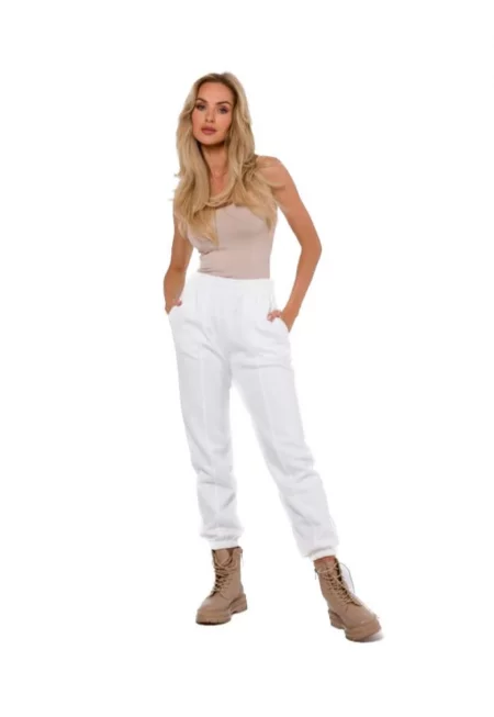 Дамски спортен панталон - Made of Emotion - Mazwi - екрю - Бял