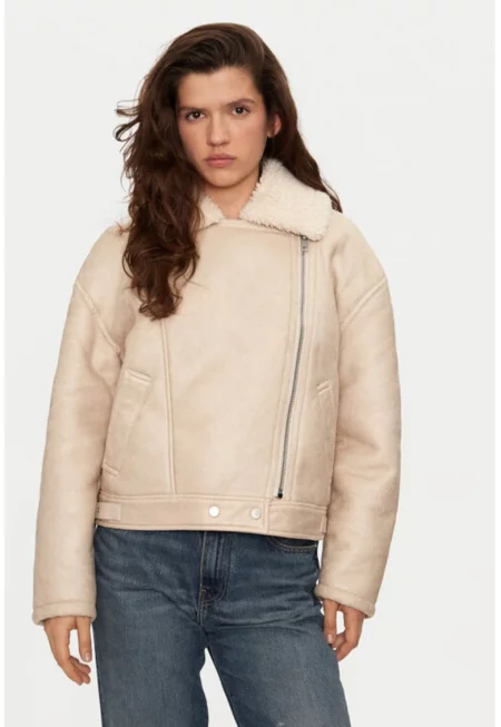 Дамско яке -  304787959 - Еко кожа - - Бежов