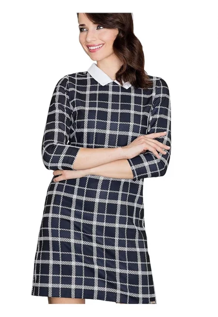 Дневна рокля - Ленитиф - Полиестер - Миди - Черна