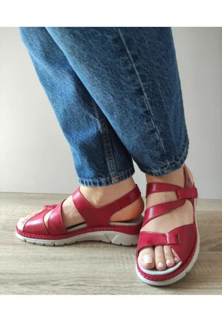 Ежедневни дамски сандали  12522Vt Mostar 05-N Тъмно червено - Червено