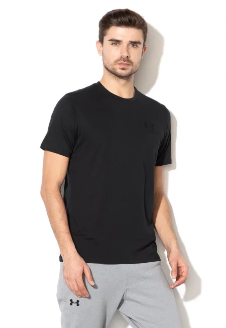 Фитнес тениска Sportstyle с овално деколте - Зелен