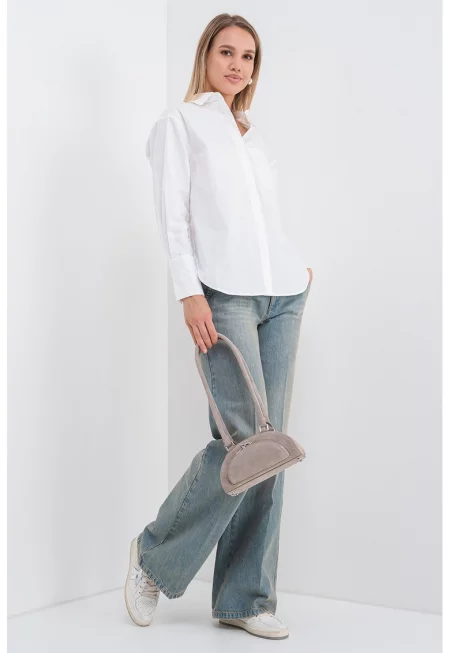 Флорална риза - Бял