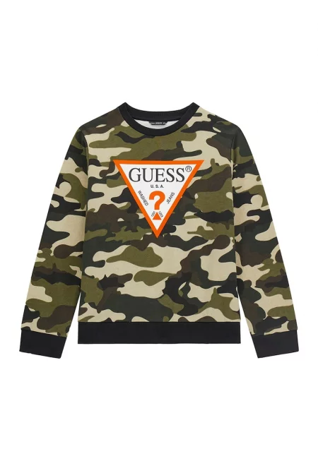 GUESS - Памучен суитшърт с лого