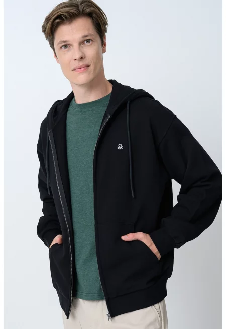 Худи с памук и цип