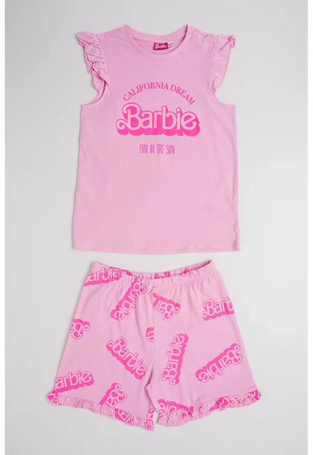 Къса пижама с принт Barbie