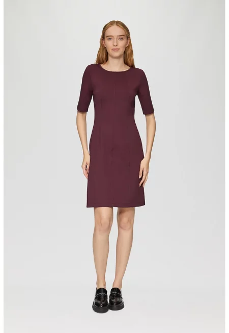 Къса рокля с къси ръкави - Тъмновиолетов
