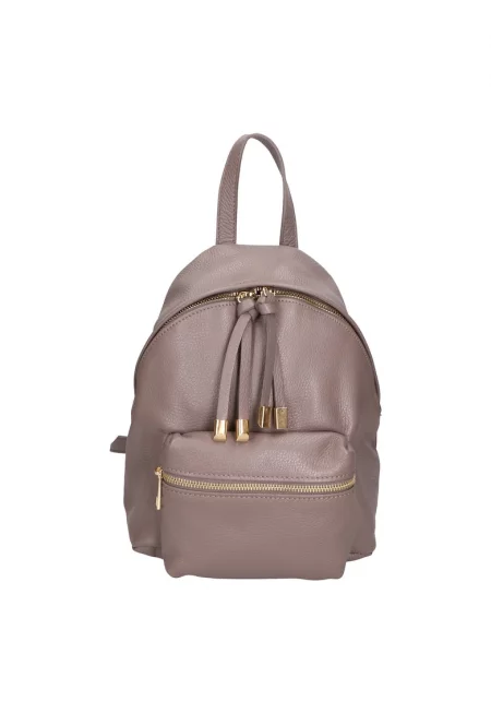 Кожена раница с преден джоб с цип