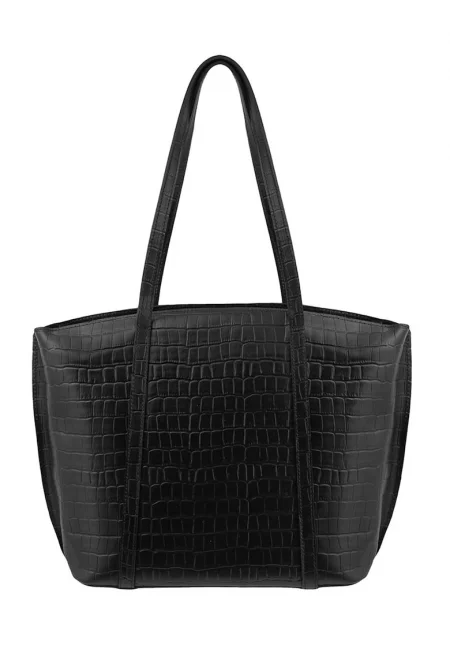 Кожена шопинг чанта с цип